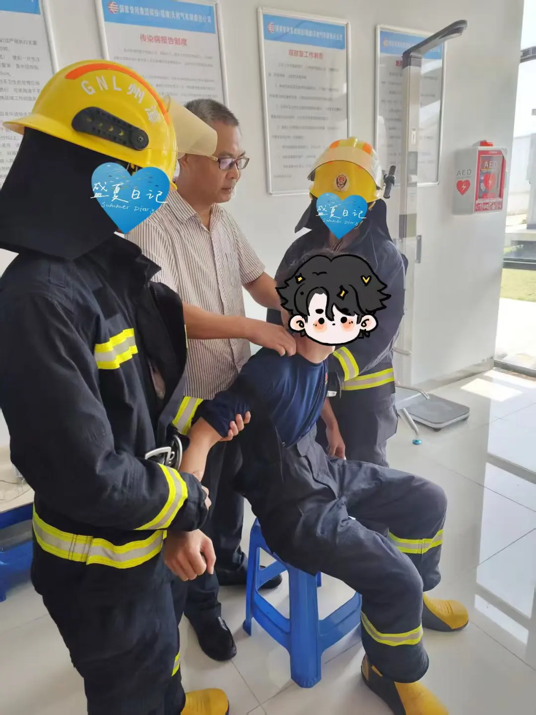 急救零距离！yl6776永利集团健康驻企医务室处理员工中暑